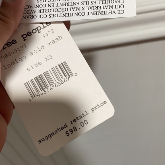 Free People jacket indigo acid wash NWT xs denim - Picture 5 of 7